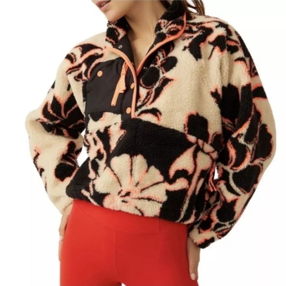 FREE PEOPLE Rocky Ridge Sherpa Pullover Ski Jacket Rare Magnolia NWOT Small - Picture 7 of 14